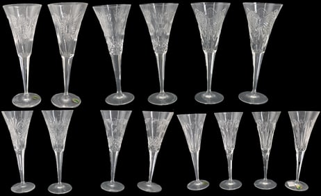 (14) Waterford Crystal Toasting Flutes in Original Boxes