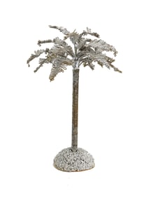Mid Century Beaded Brass Palm Tree Sculpture