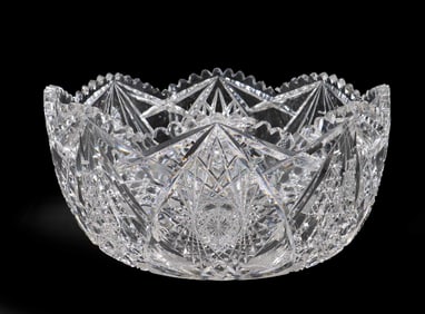 Vintage Monumental Cut Crystal Punch Bowl