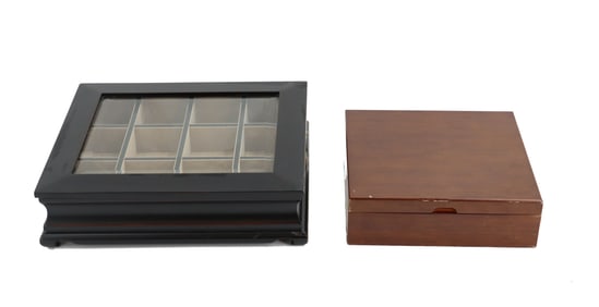 (2) Wood Storage and Display Boxes