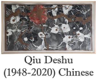 Qiu Deshu (1948-2020) Chinese, Important Floating Fissured Paper and Mixed Media  "Crafts and Rifts"