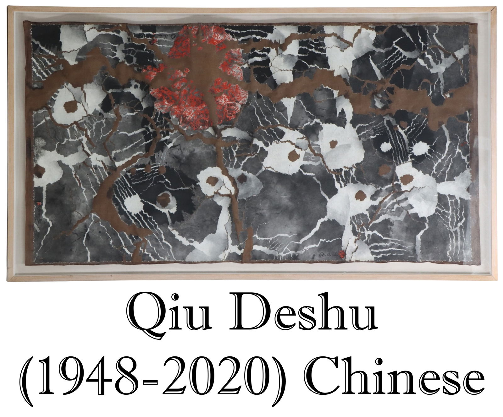 Qiu Deshu (1948-2020) Chinese, Important Floating Fissured Paper and Mixed Media  "Crafts and Rifts"