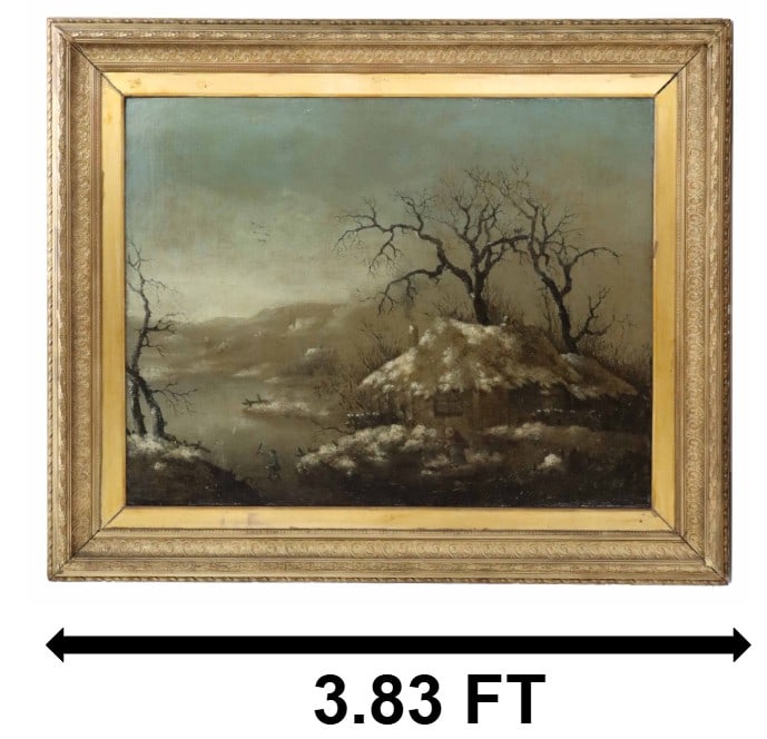 Attributed to George Smith (1763-1802), Old Master Oil on Canvas Winter Scene Painting (1 of 19)