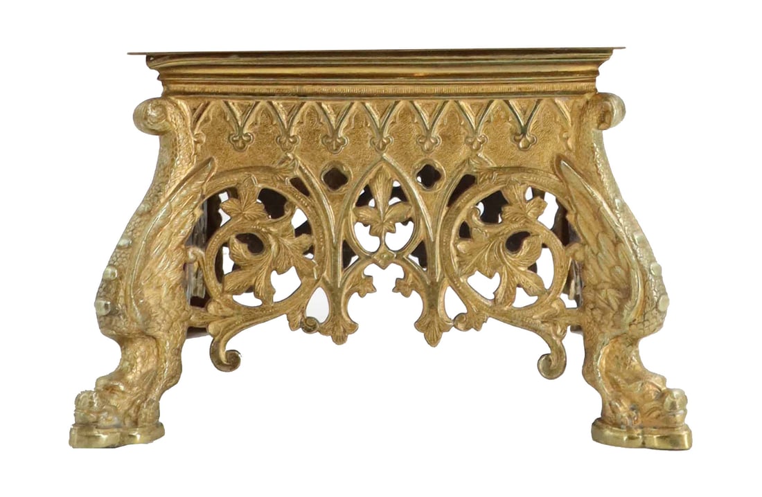 Antique Ornate Brass Monstrance Stand (1 of 5)