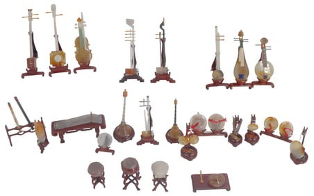 Collection of Miniature Chinese Carved Stone Instruments