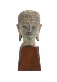 Antique Thai Bronze Buddha Head