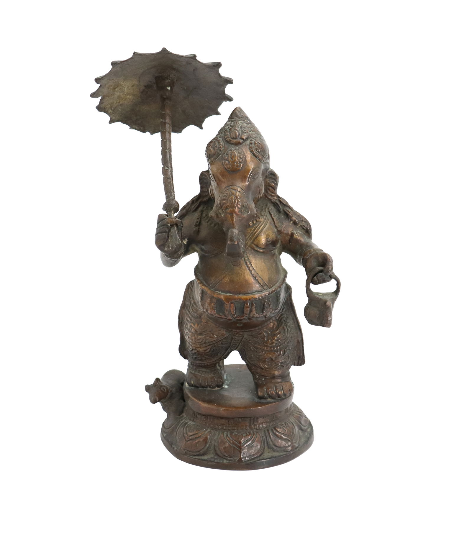 Vintage Indian Bronze Mappillai Ganapathi, Ganesha with Umbrella (1 of 19)