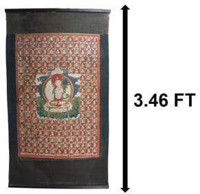 Antique Tibetan Buddhist White Tara Pigment on Cloth Thangka