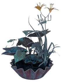 Outdoor Fountain Copper With Green Patina Approximately 3 foot