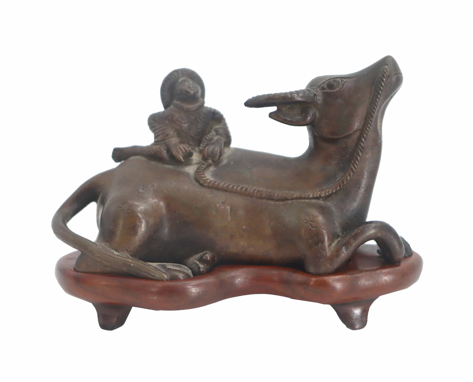 Chinese Bronze Water Buffalo and Boy Sculpture (1 of 11)