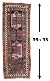 Vintage Kazak Oriental Runner