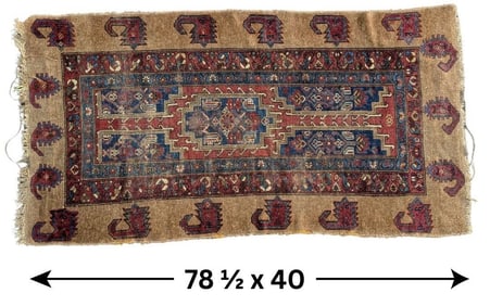 Large Antique Persian Tribal Wool Rug