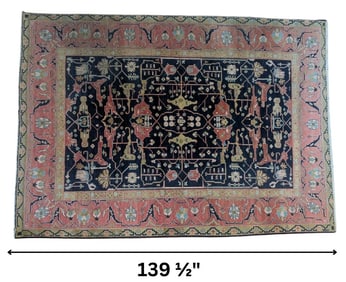 Vintage Persian Mohajeran Sarouk Style Wool Carpet