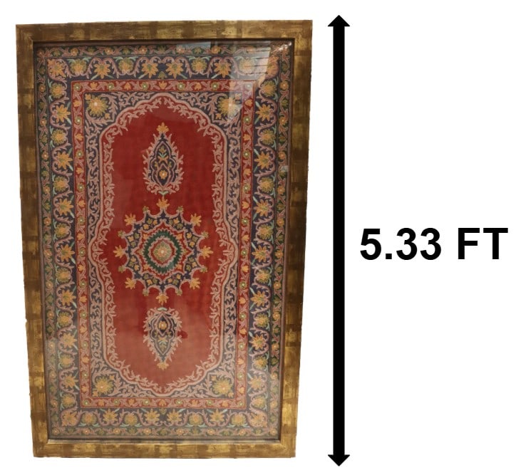 Large Indian Kashmiri Framed Silk Rug (1 of 12)
