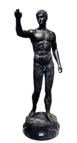 After Auguste Rodin (1840-1917) French, Reproduction Cast Bronze Male Nude