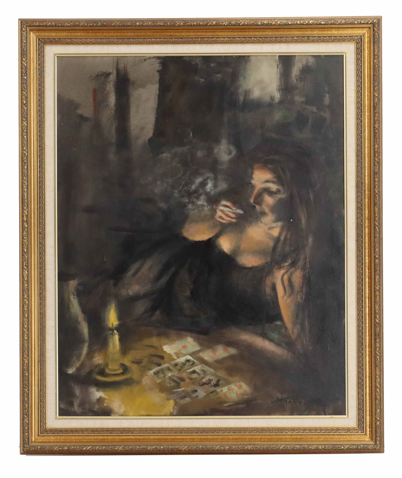 John Konstantin Hansegger (1908-1989) Swiss/American, Oil on Canvas Dark Figural (1 of 12)