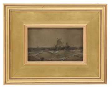 G. W. Nicholson (1832-1912) American, Pastel on Board Seascape