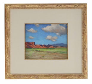 Albert Groll (1866-1952), Oil on Masonite, "Santa Fe Trail"