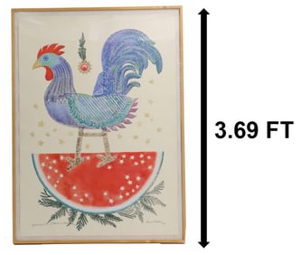 Ford Ruthling, Monotype, "Rooster on a Melon"