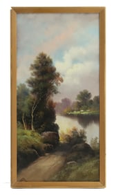 William Henry Chandler (1854-1928) American, Pastel on Board Forest Landscape