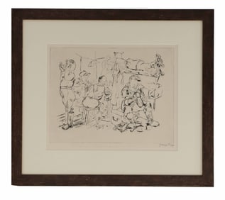 George Grosz (1893-1959) American, Drypoint Print, "The End of a Perfect Day"