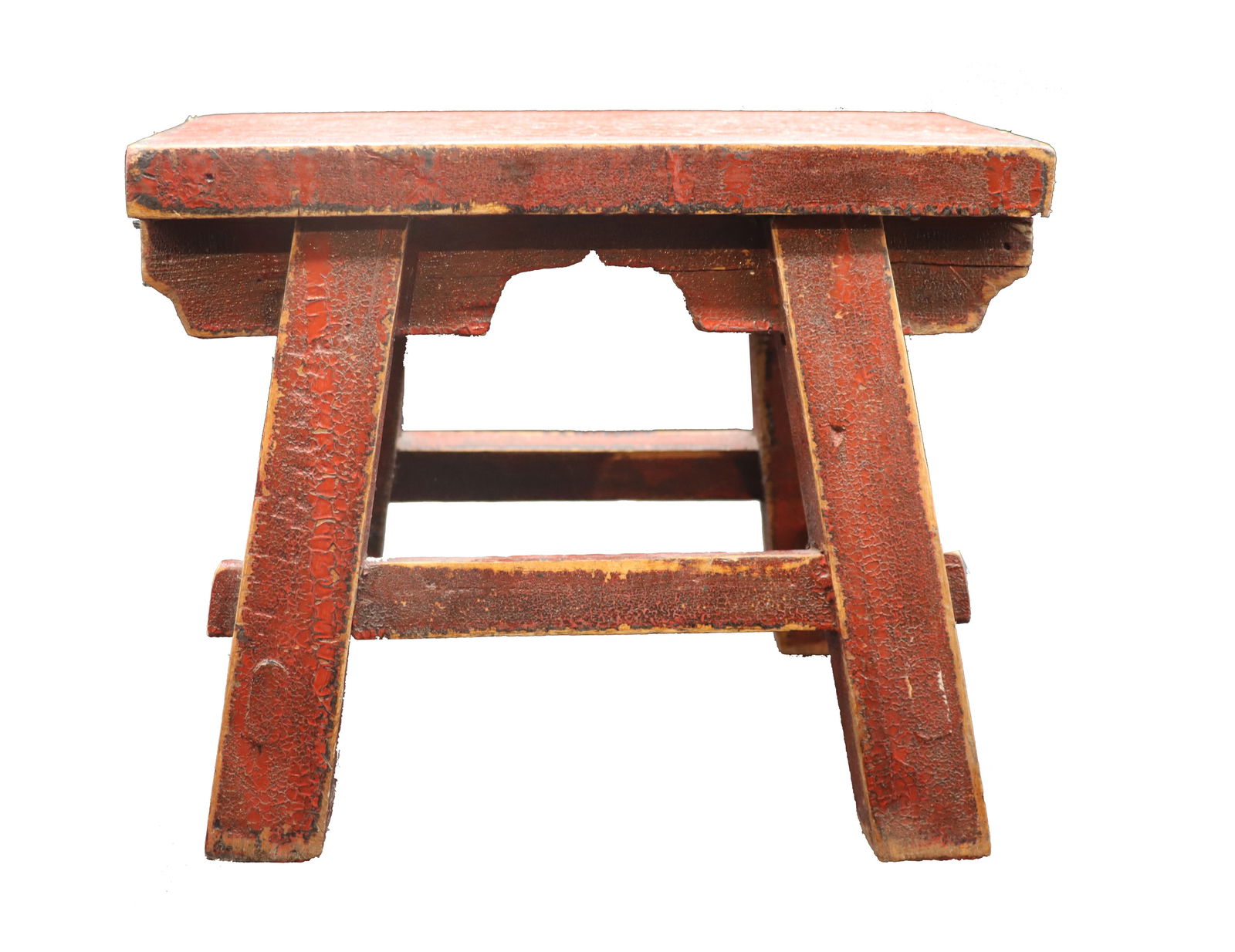 Red Lacquered Wood Chinese Garden Stool or Stand (1 of 13)