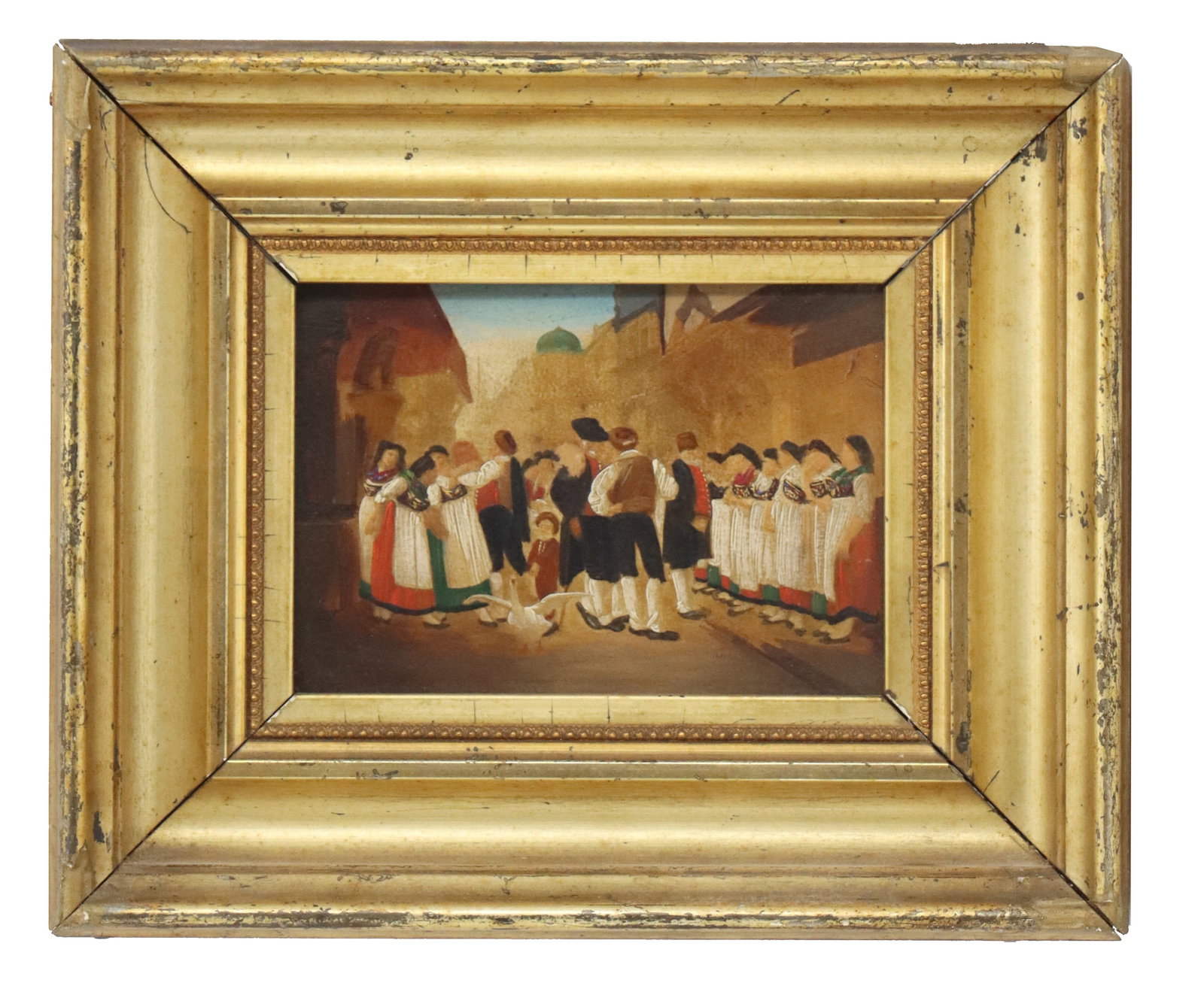 After Charles Francois Marchal (1825-1877) Belgian, Reproduction Oil on Canvas "The Visiting (1 of 9)