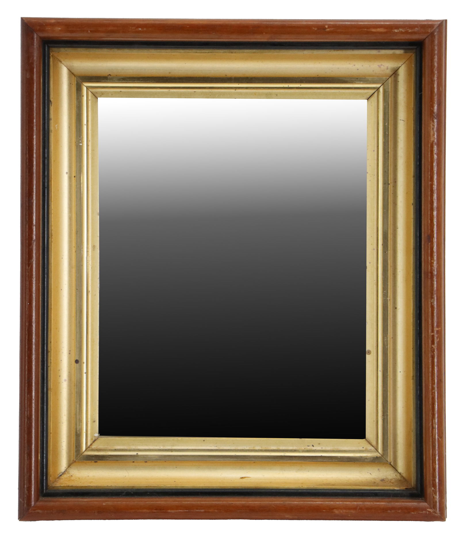 Vintage Deep Parcel Gilt and Mahogany Wall Mirror (1 of 12)