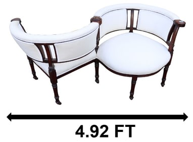 Vintage Rolling Courting Chair Settee