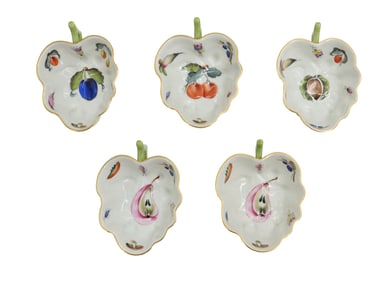 (5) Herend Porcelain Fruits and Flowers Bowls