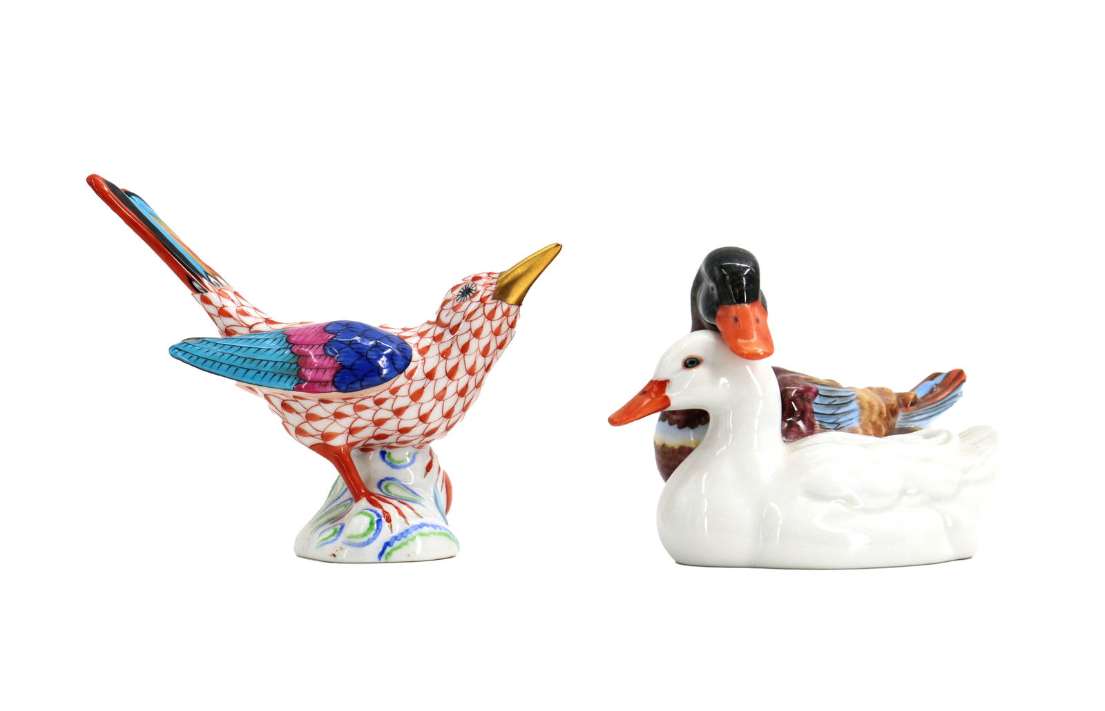 (2) Herend Hungary Porcelain Birds - Kingfisher and Ducks (1 of 19)