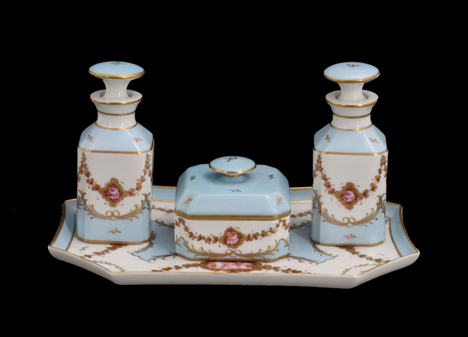 (4) French Limoges Porcelain Toiletries Set (1 of 19)