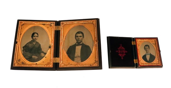 (2) Antique Daguerreotypes in Original Thermoplastic Cases
