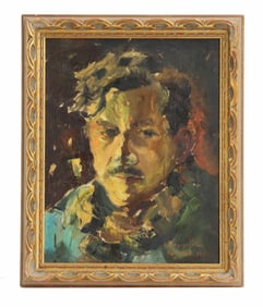 Arlindo Mesquita (1924–1987) Brazilian, Oil on Canvas Expressionist Portrait