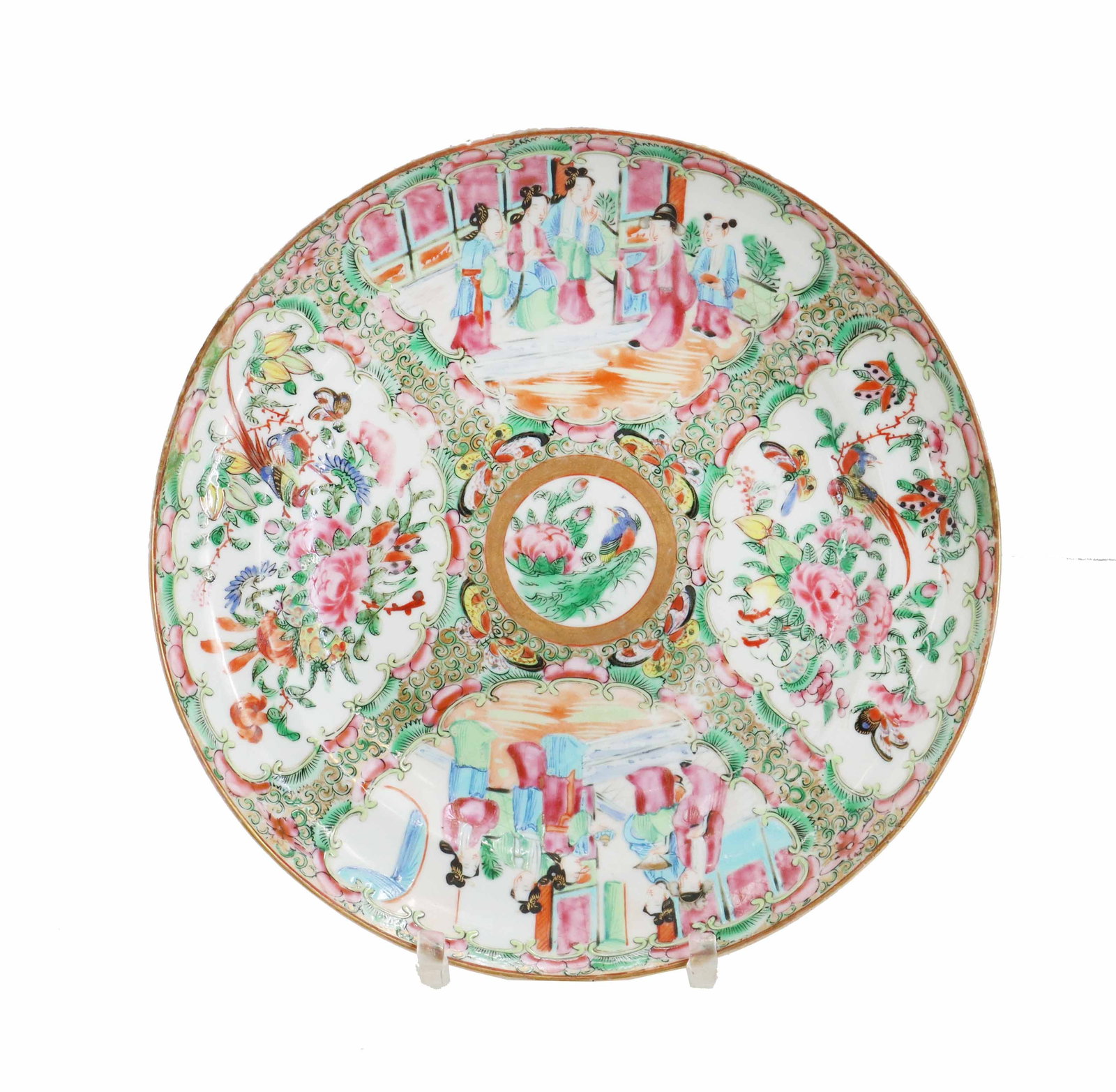 Chinese Rose Medallion Polychrome Porcelain Serving Plate (1 of 17)