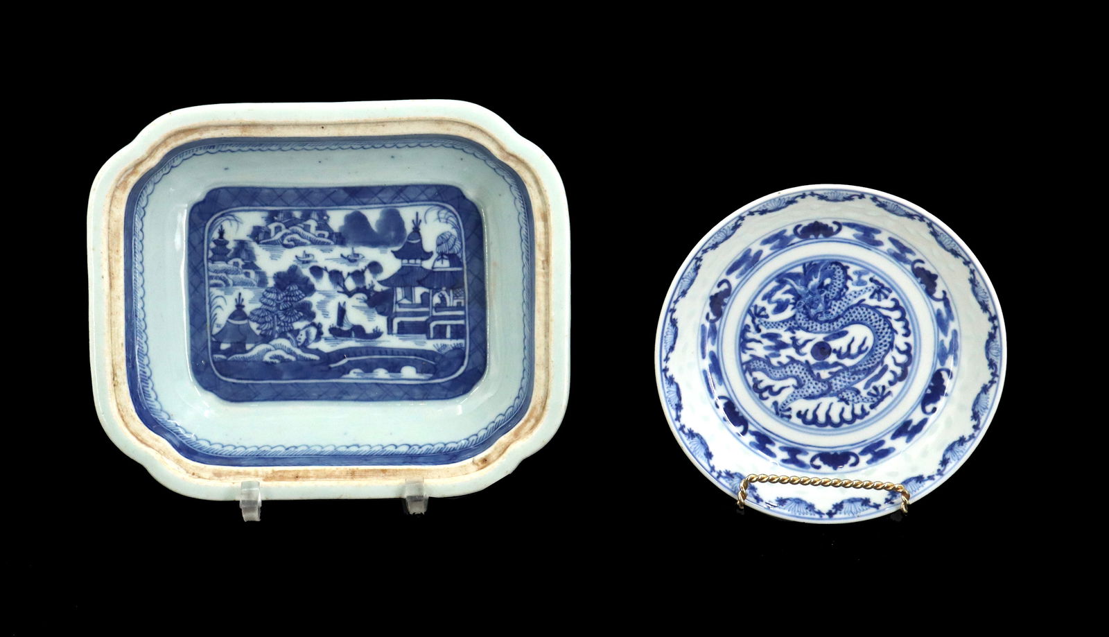 (2) Chinese Canton Vegetable Dish and Stoneware Plate (1 of 20)