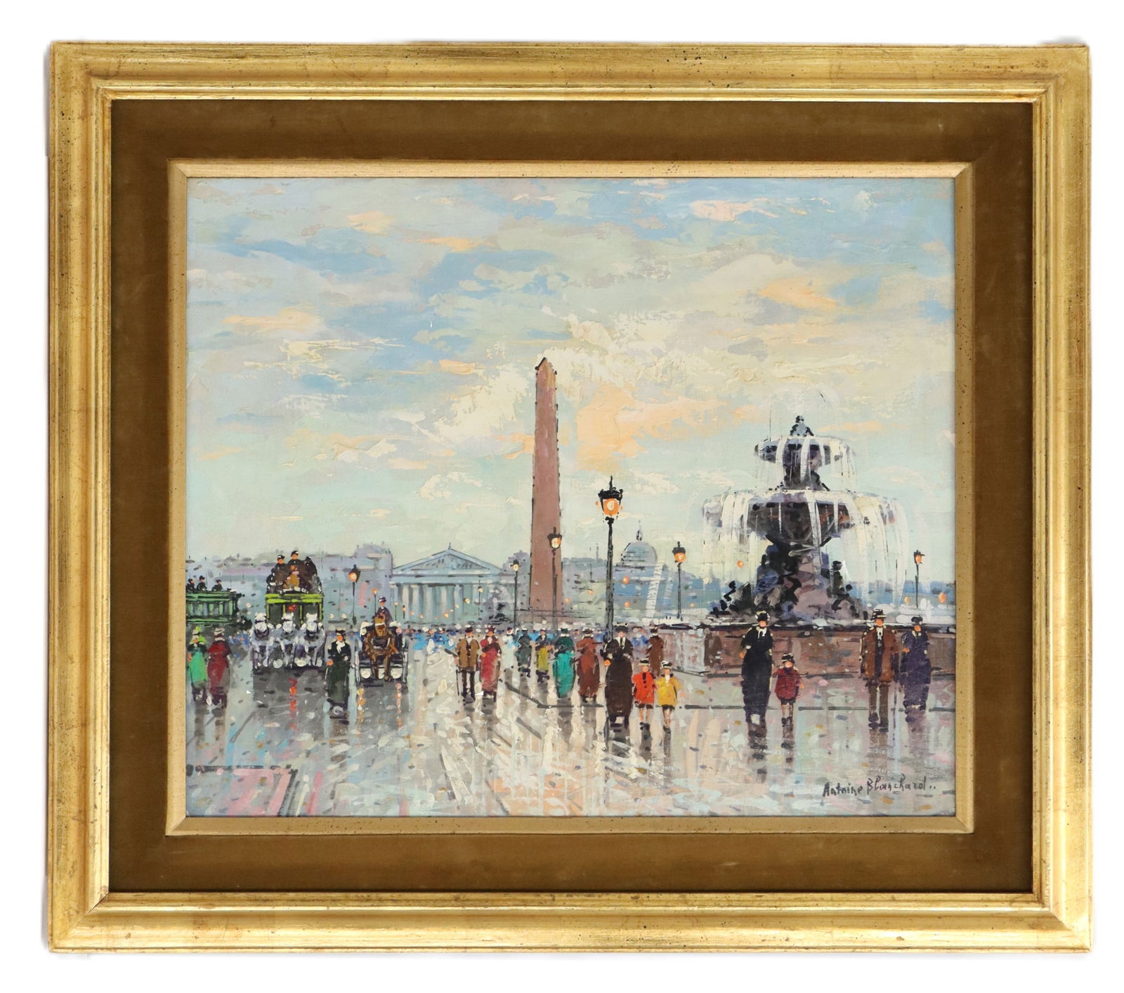 Antoine Blanchard (1910-1988) French, Oil on Canvas, "Place de la Concorde, Paris" (1 of 12)
