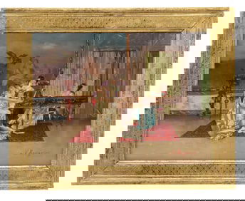 School of Vittorio Reggianini (1858-1939) Italian, Oil Painting "The Recital"