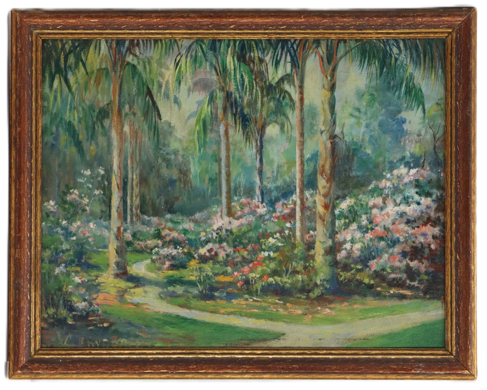 Vintage Florida Landscape, Oil on Board: Vintage Florida Landscape, Oil on Board. Iconic Florida scene. Overall Size: 22 1/4 x 18 in. Sight Size: 19 1/4 x 15 in.