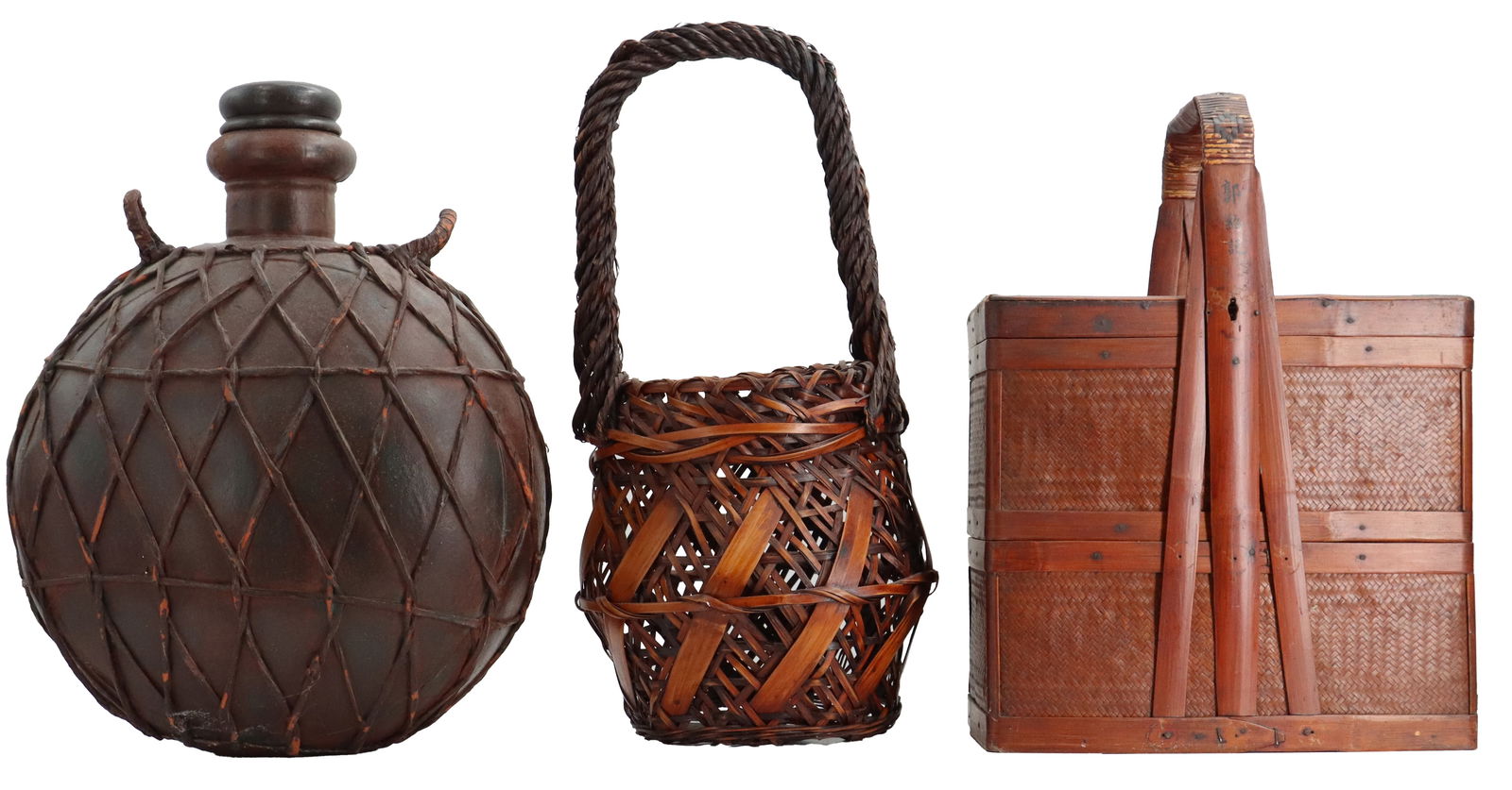 (3) Antique Asian Carrying Vessels (1 of 19)