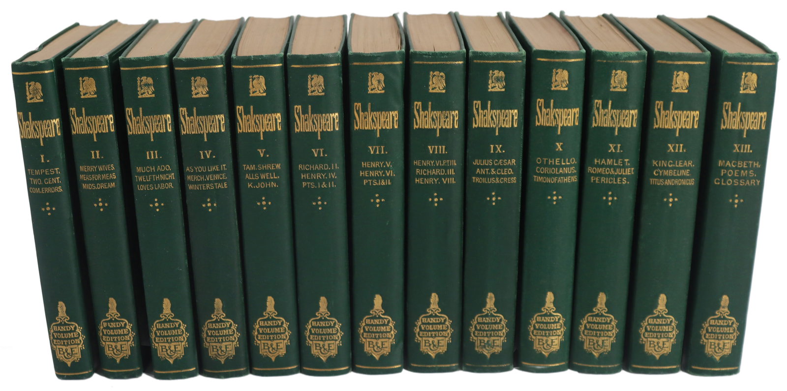 William Shakespeare (1564-1616) English, (13) Book Handy Edition of Full Works (1 of 7)