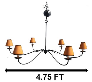 Very Wide Electric Candle Chandelier