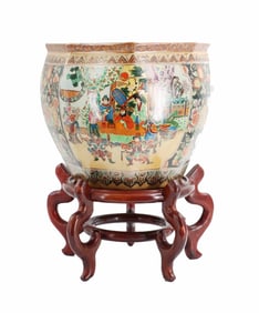 Large Chinese Satsuma Style Fishbowl