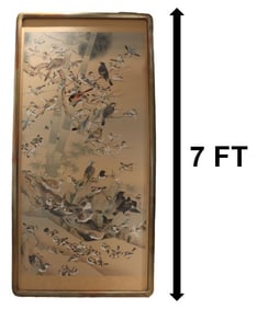 After Bian Jingzhao (Active c.?1426–1435) Chinese, Large Framed Watercolor on Silk Painting