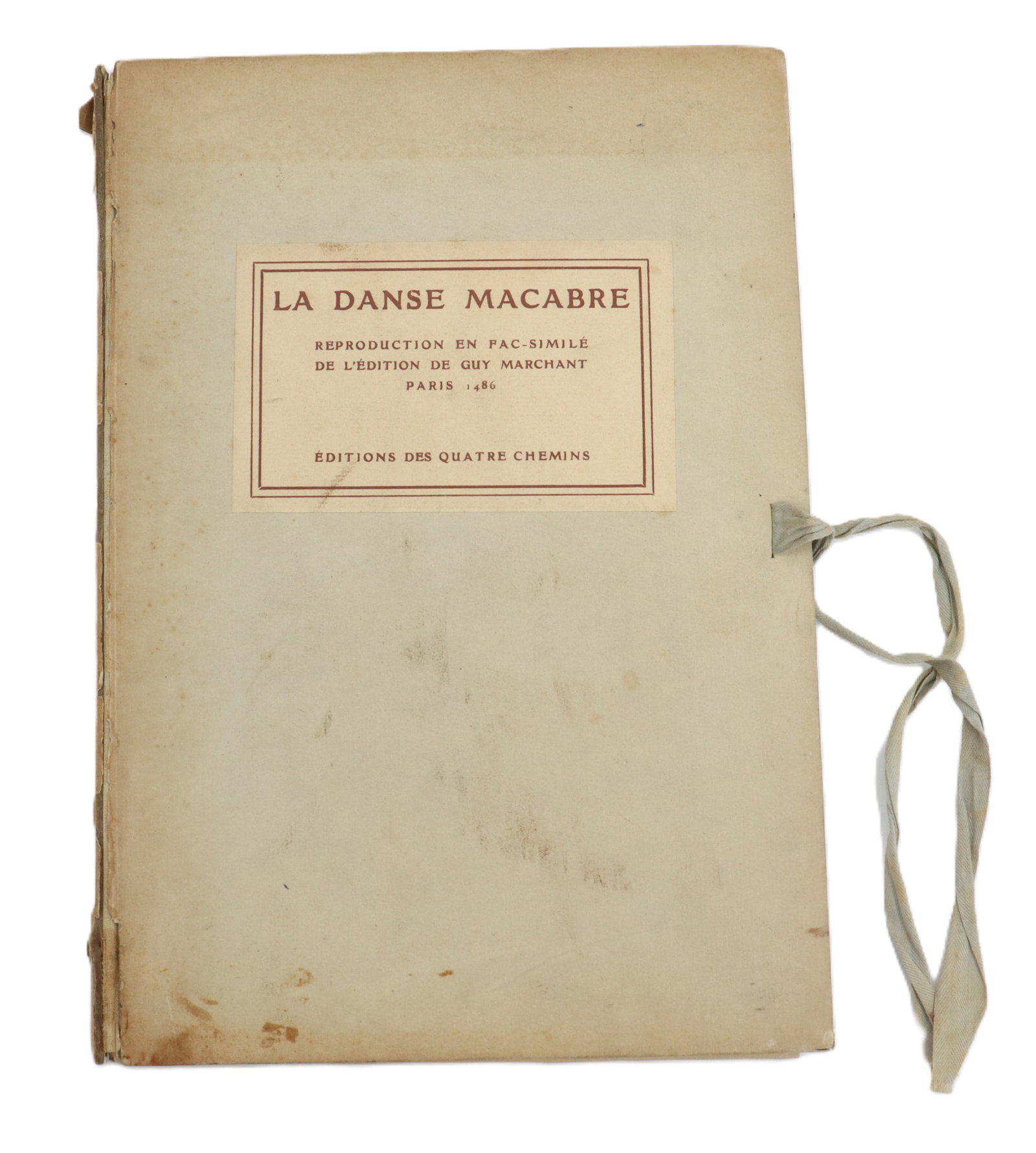 La Danse Macabre, Guy Marchant, Editions des Quatre Chemins, Paris 1925: This book is a limited edition facsimile of a book published by Guy Marchant in the 1400’s, the title is La Danse Macabre, the text is in Latin and French, and it is #410 of 500 copies printed b