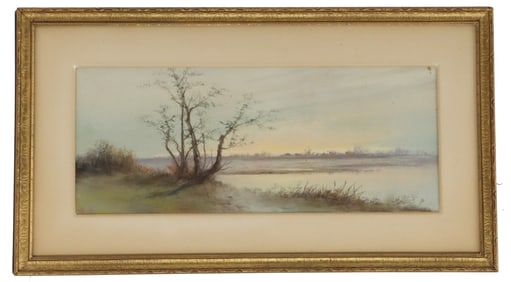 Antique Signed Dutch Oil on Canvas Landscape