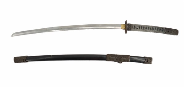 Japanese Style Sword With Brass Collar