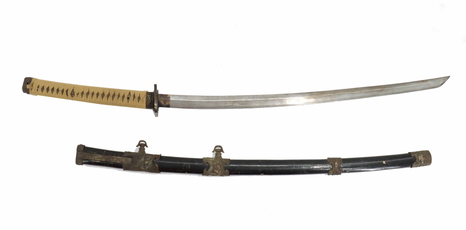 20th Century Reproduction Japanese Style Sword Featuring a Damascus-Patterned Blade (1 of 20)