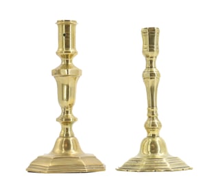 (2) French Brass Candlesticks