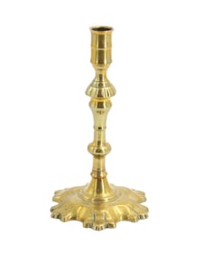 Antique English Queen Anne Brass Candlestick